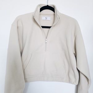 aritzia pullover half zip sweater cream